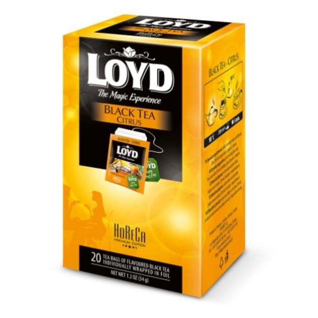 Juodoji arbata LOYD HORECA Citrus, 20 x 1,7g