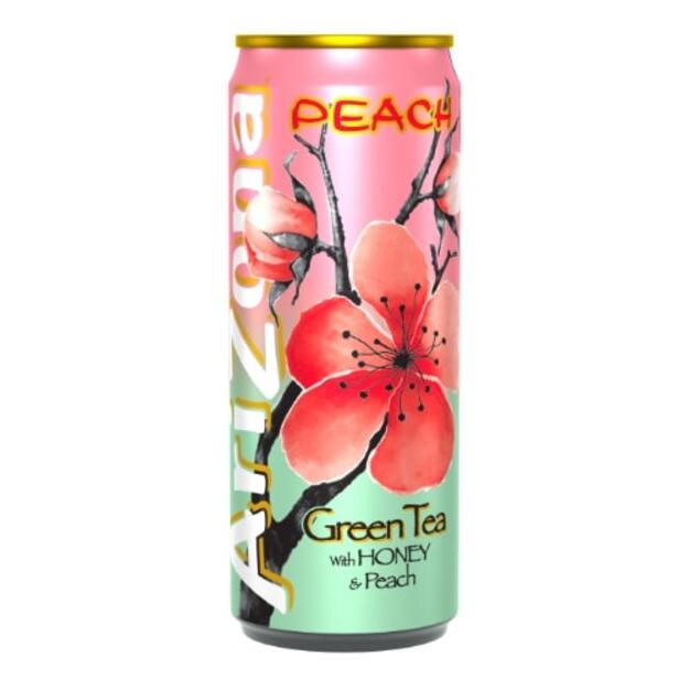 Šaltos arbatos gėrimas ARIZONA, su medumi ir persikų sultimis, 0,33 l D