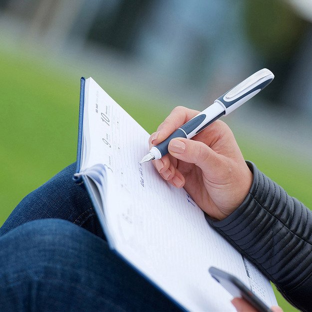 Plunksnakotis SCHNEIDER RAY M, kairiarankiams, baltos/tamsiai pilkos sp. korpusas 3