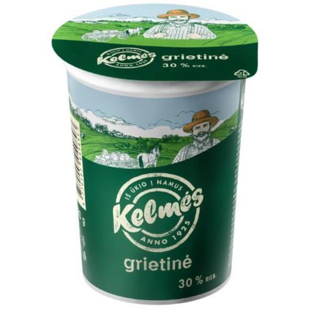 Grietinė KELMĖS, 30%, indelis, 380 g
