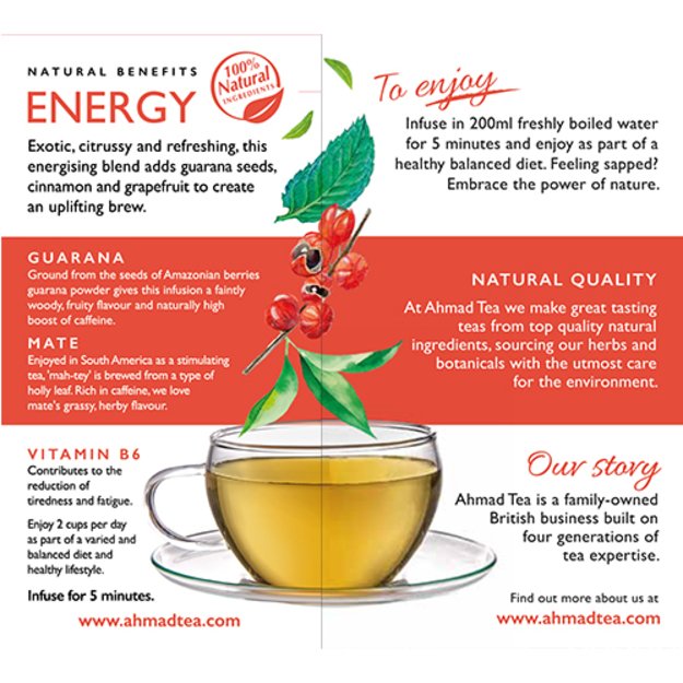 Ahmad Tea Natūrali arbata   Energy  , vokeliuose, 20 vnt. 3