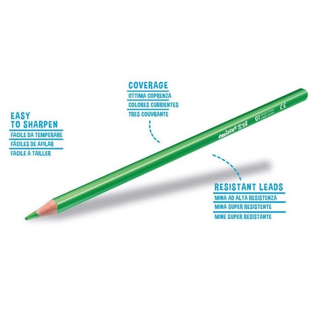 Spalvoti pieštukai CARIOCA TITA, tribriauniai, 24 spalvos 2