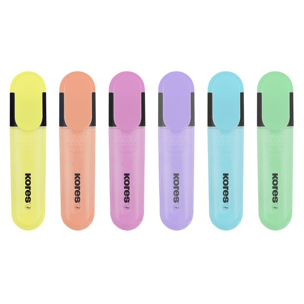 Teksto žymeklių rinkinys KORES BRIGHT LINER PLUS, 6 pastelinės spalvos 5