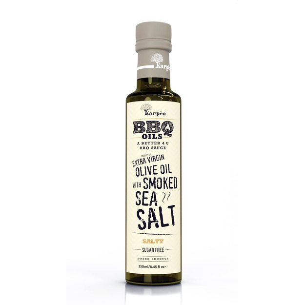 Alyvuogių aliejus KARPEA, BBQ, extra virgin, su rūkyta jūros druska, 250 ml
