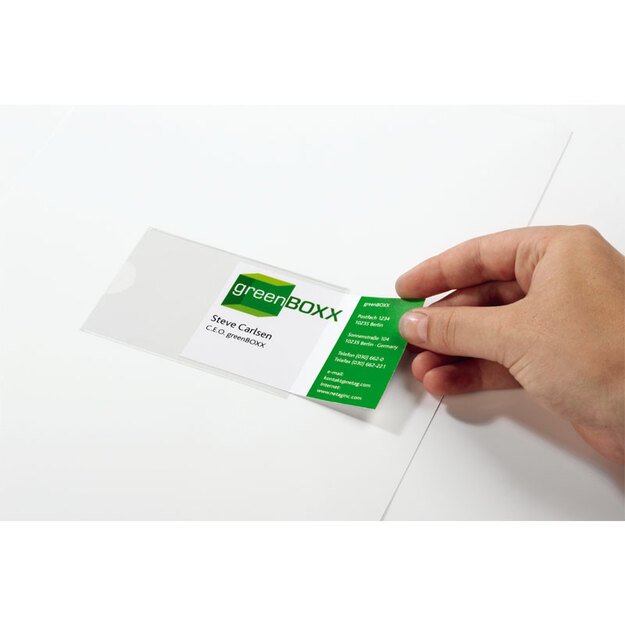 Priklijuojamoji ki&scaron;enė dokumentams DURABLE POCKETFIX, 57 x 90 mm, (pak. -10 vnt.) 1