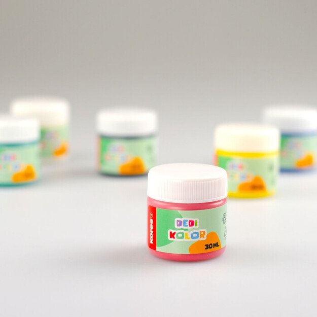 Dažai piešti pirštais KORES DEDI KOLOR 30 ml, 6 spalvos 2