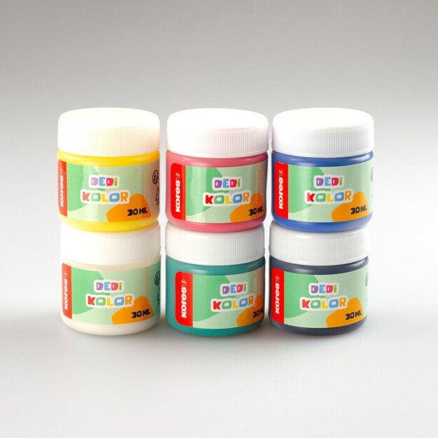 Dažai piešti pirštais KORES DEDI KOLOR 30 ml, 6 spalvos 3