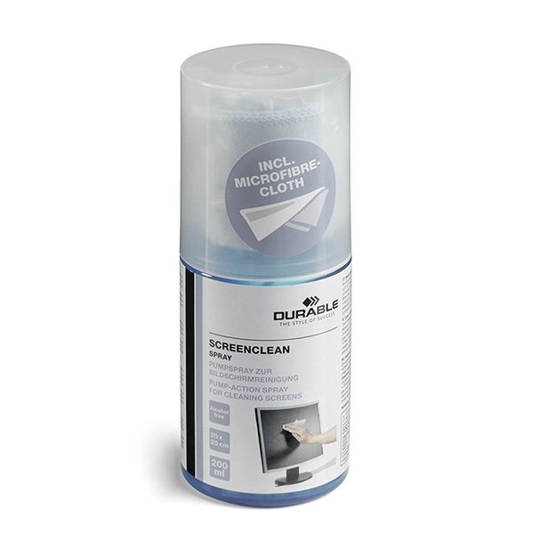 Valymo skystis DURABLE Sreenclean, 200 ml, su šluoste 1