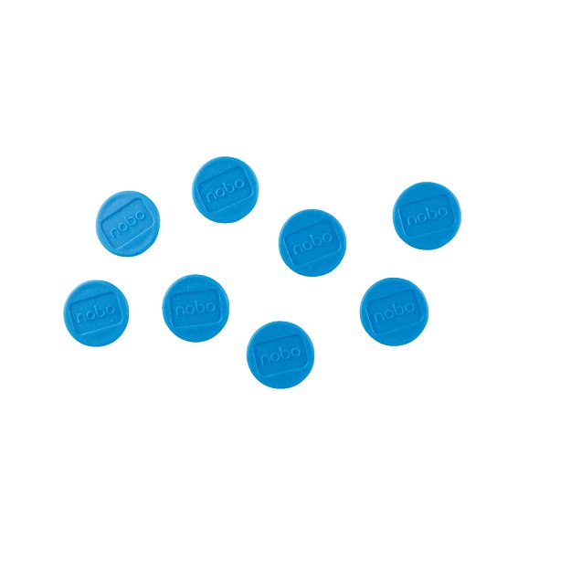 Magnetai NOBO, 20 mm, 8 vnt., mėlyna sp.