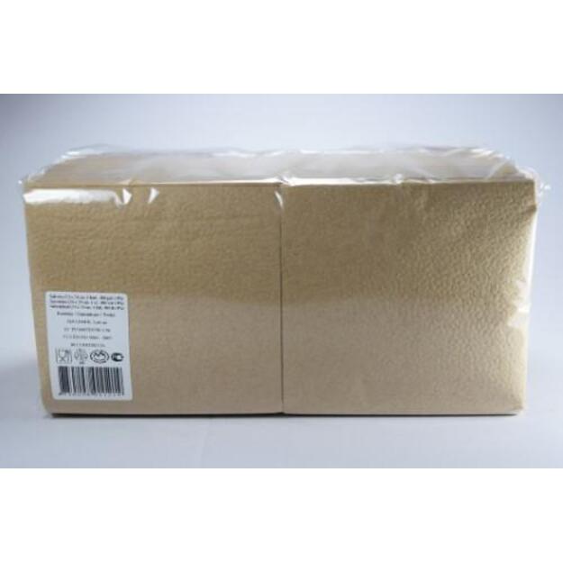 Servetėlės, šviesiai rudos, 1 sluoksnio, 24 x 24 cm, 400 vnt.