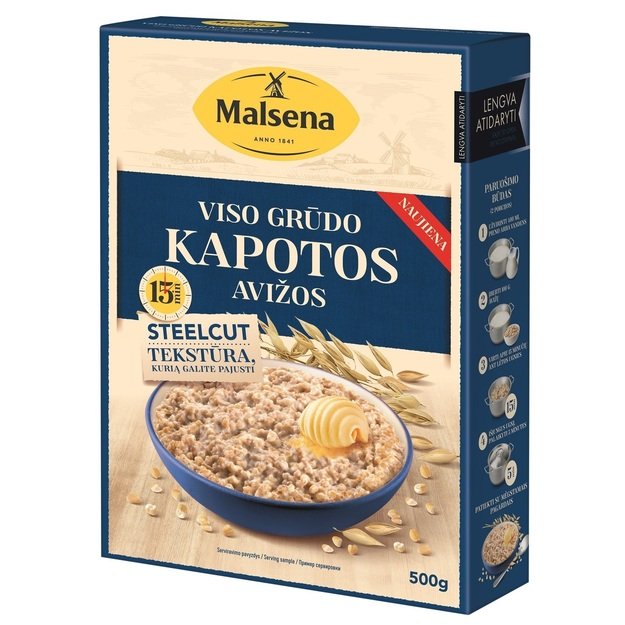Kapotos avižos MALSENA, Viso grūdo, 500g