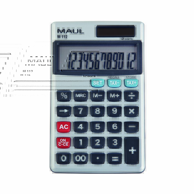Kišeninis skaičiuotuvas MAUL M112, 12 skaitmenų, su tax funkcija