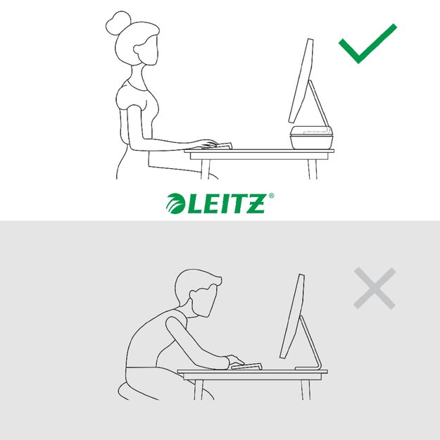 Monitoriaus stovas Leitz Ergo, reguliuojamas, pilkos spalvos 8