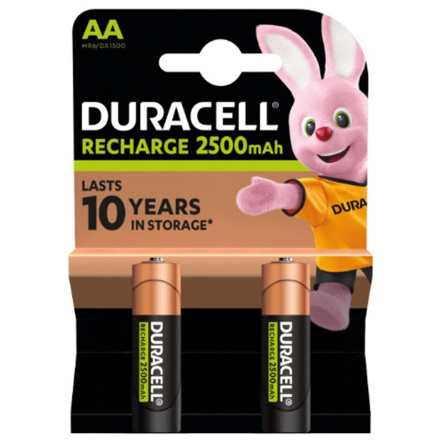 Įkraunamos baterijos DURACELL AA/HR6, 2500 mAh, 2 vnt.
