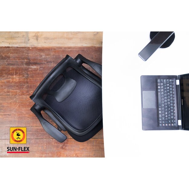 Reguliuojamo aukščio kėdė SUN-FLEX®HIDEAWAY CHAIR,  91-101 cm, juodas rėmas, juoda sėdima vieta 5