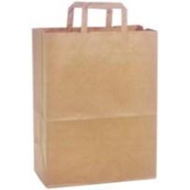 Pirkinių maišas, popierinis, 22 x 11 x 24 cm, 125 vnt., ruda sp. 1