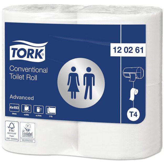 Tualetinis popierius TORK ADVANCED T4, 120261, 2 sl., 9.9cmx69.4m, 4 vnt./pak. 6