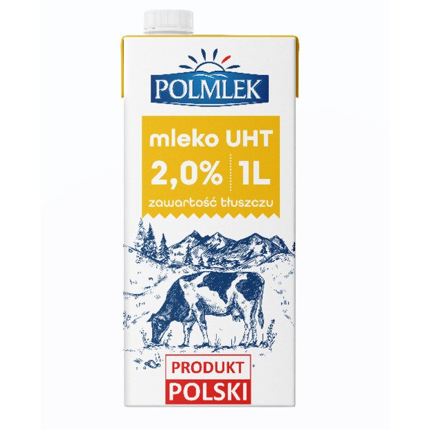 Pienas POLMLEK, 2 %,  UAT, 1l