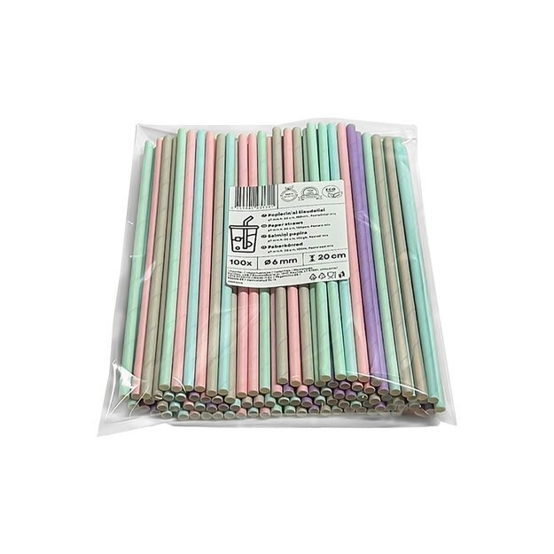 Popieriniai &scaron;iaudeliai, pasteliniai, D 6 mm, L 20 cm, 100 vnt