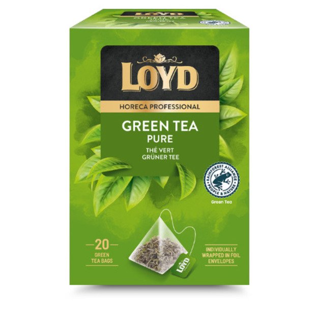 Žaliosios arbatos gėrimas LOYD HORECA pure, piramidės 20 x 1,7g