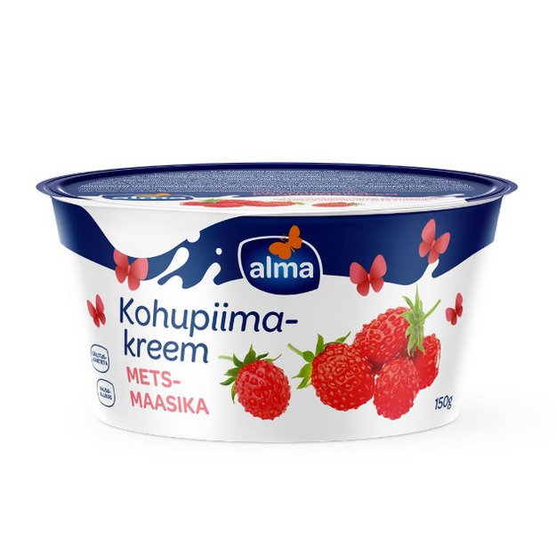 Var&scaron;kės desertas VALIO ALMA su žemuogėmis, 6%, 150 g