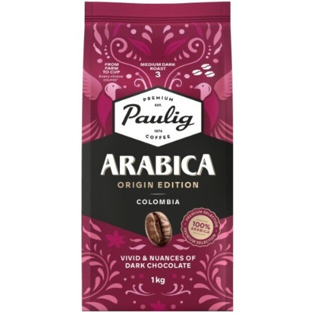 Kavos pupelės PAULIG Arabica Origin Edition Colombia, 1kg