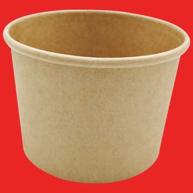 Vienkartiniai popieriniai indeliai sriubai B`Green, rudi, D 96 mm, 350 ml, 25 vnt.