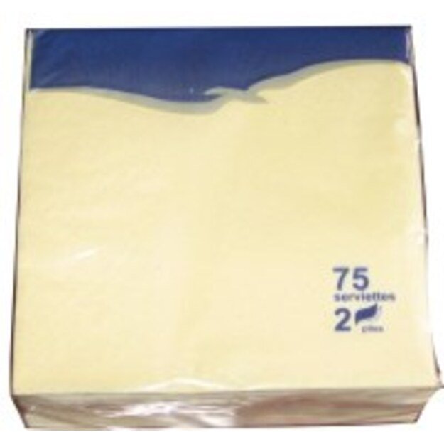 Servetėlės, šampaninės, 2 sluoksnių, 24 x 24 cm, 75 vnt