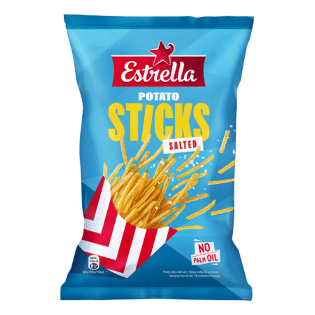 Bulvių tra&scaron;kučiai ESTRELLA STICKS su druska, 70g
