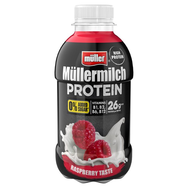 Pieno gėrimas M&Uuml;LLERMILCH, Protein Zero aviečių skonio 400g, PIN 1,5 %