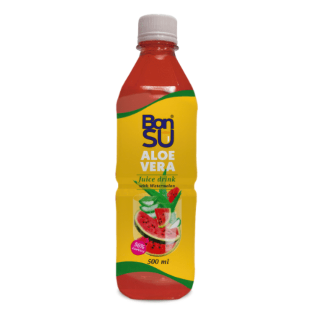 Aloe Vera sulčių gėrimas BONSU arbūzų skonio su mink&scaron;timu, (59%), 500ml
