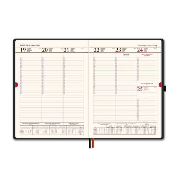 Kalendorius AMBASSADOR BLACK EDITION, 2026, PU, A5, raudona 1