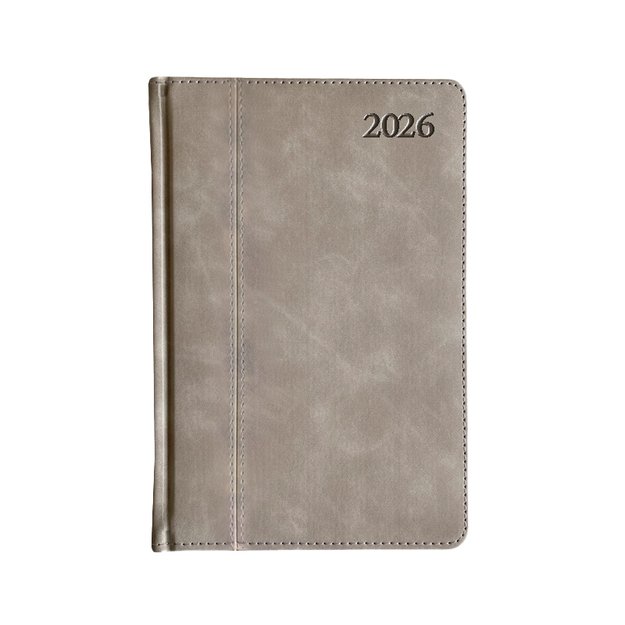 Kalendorius PREMIER PLUS 2026, PU, A5, šviesi kakava