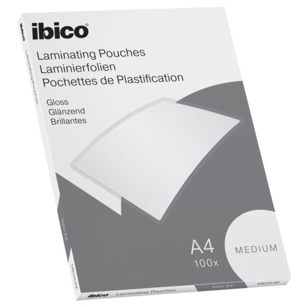 Laminavimo vokeliai Ibico Basics, A4, blizgūs, 80 mic, 100 vnt./pak.