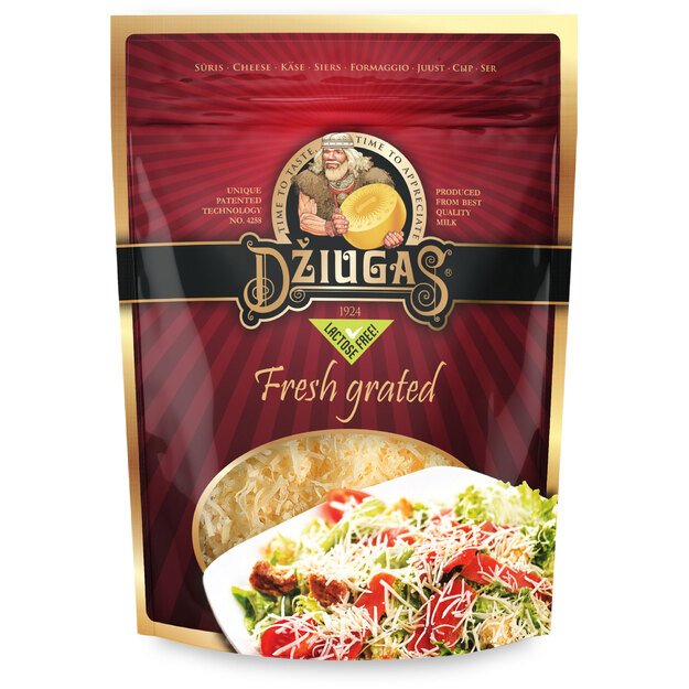 Sūris DŽIUGAS, tarkuotas, 40%, 100 g