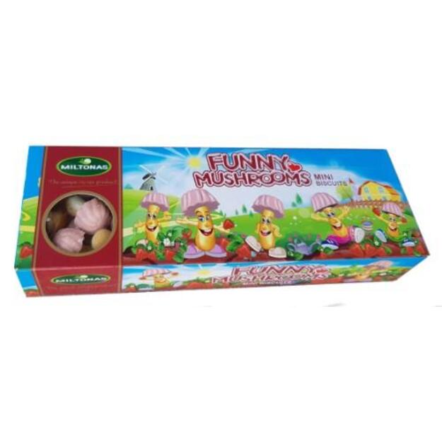 Sausainiai LINKSMUČIAI, braškių skonio grybukai, 170 g 1