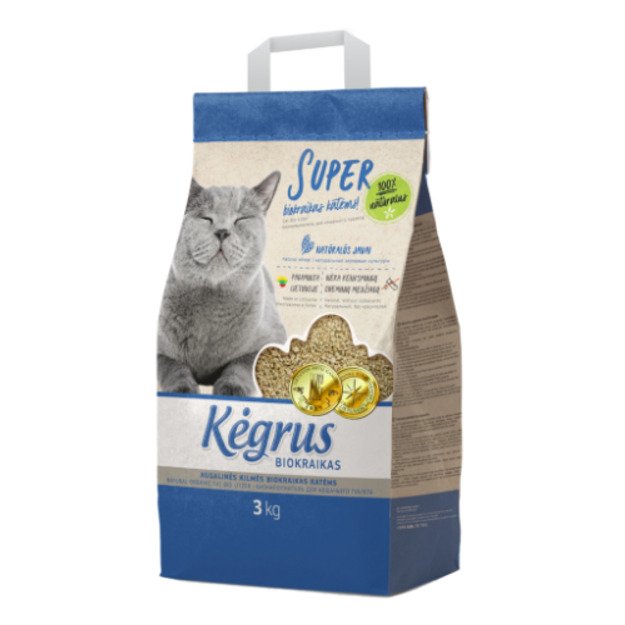 Augalinės kilmės biokraikas KĖGRUS, katėms, 6 l / 3 kg 1