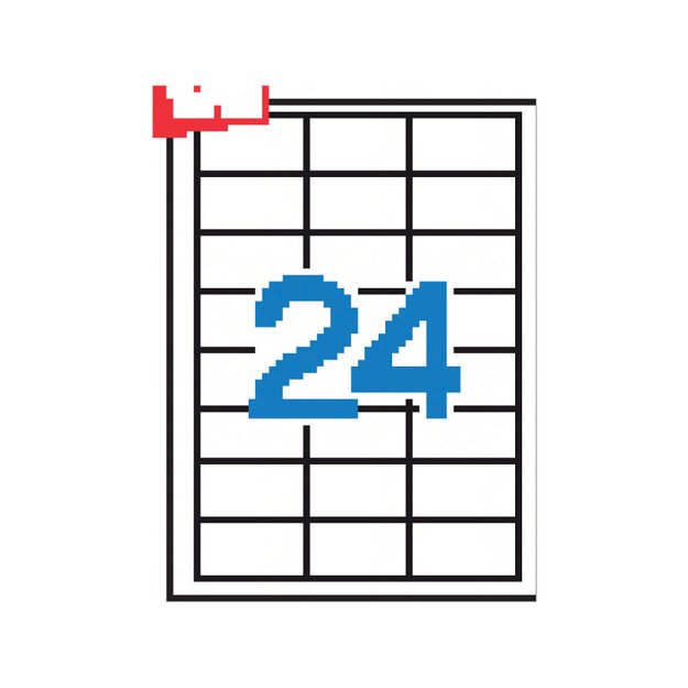 Lipnios etiketės APLI, 64,6 x 33,8 mm, A4, nuimami, 24 lipdukai lape, 100  lapų, balta 1