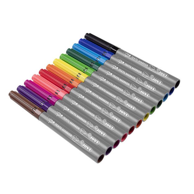 Flomasteriai tekstilei JOVI, 12 spalvų 4