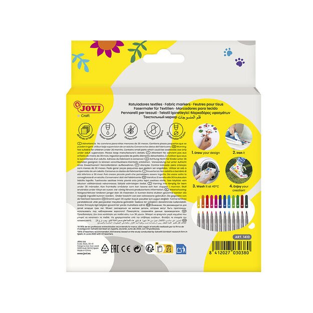 Flomasteriai tekstilei JOVI, 12 spalvų 3