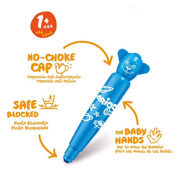 Flomasteriai mažyliams CARIOCA BABY TEDDY MARKER, 6 spalvų 1