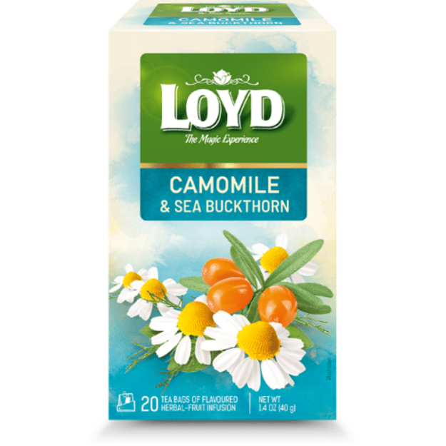 Aromatizuota žolelių ir vaisių arbata LOYD, ramunėlių ir &scaron;altalankių skonio, 20 x 2g 1