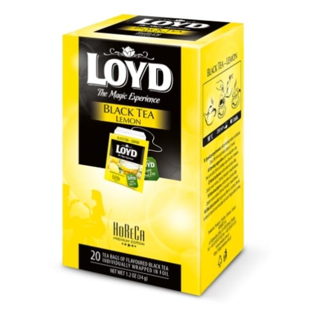 Juodoji arbata LOYD HORECA Lemon, 20 x 1,7g