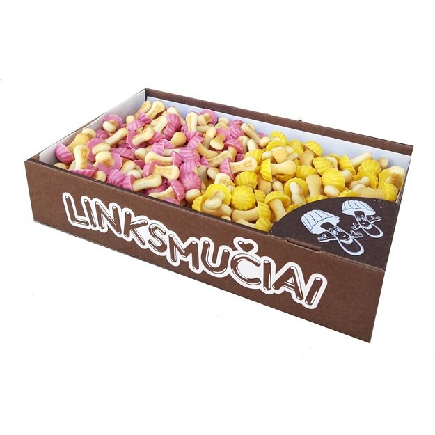 Sausainiai  LINKSMUČIAI, vaisių skonio asorti grybukai, 1 kg
