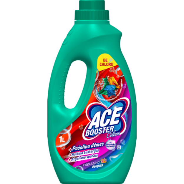 Dėmių valiklis ACE Colors, spalvotiems audiniams, 1 l New 1