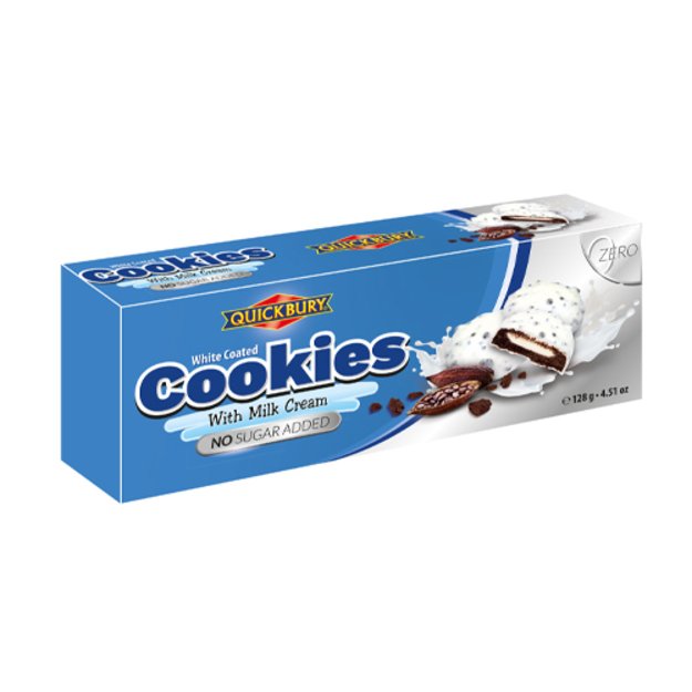 Sausainiai balto šokolado apvalkale su pieno įdaru, be pridėtinio cukraus, 128g