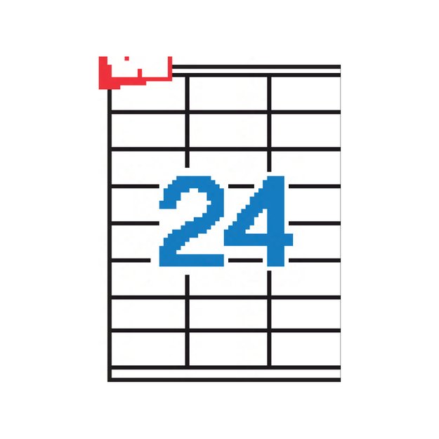 Lipnios etiketės APLI, 70 x 36 mm, A4, 24 lipdukai lape, 100 lapų, balta 1