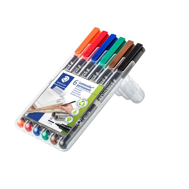 Žymeklis STAEDTLER codec film OHP 317M, 1.0mm, 6 spalvų rinkinys 1