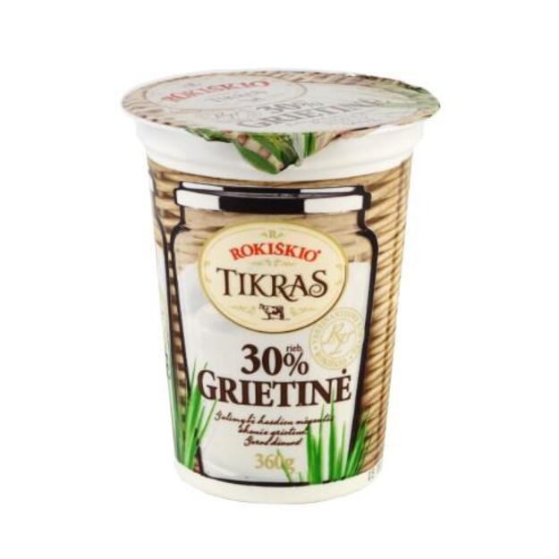Grietinė ROKIŠKIO TIKRAS, 30%, 360 g