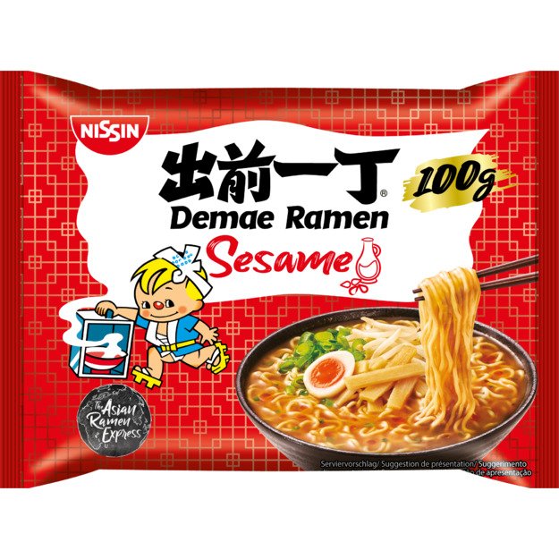 Greitai paruošiami makaronai NISSIN, Demae Ramen Sesame, 100 g